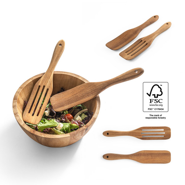 BATALI. A set of two cutlery sets made of acacia wood