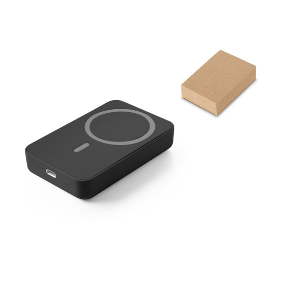 AMPERE 10. 10,000 mAh magnetic power bank with 15 W super fast wireless charger in 100% rABS