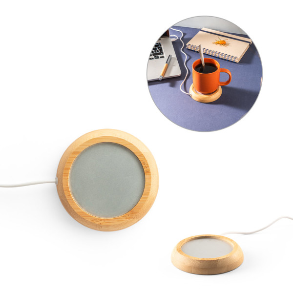 GATES. Mug warmer with a bamboo body