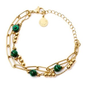 Bracelet Andrea Gold/ Green - Reklamnepredmety