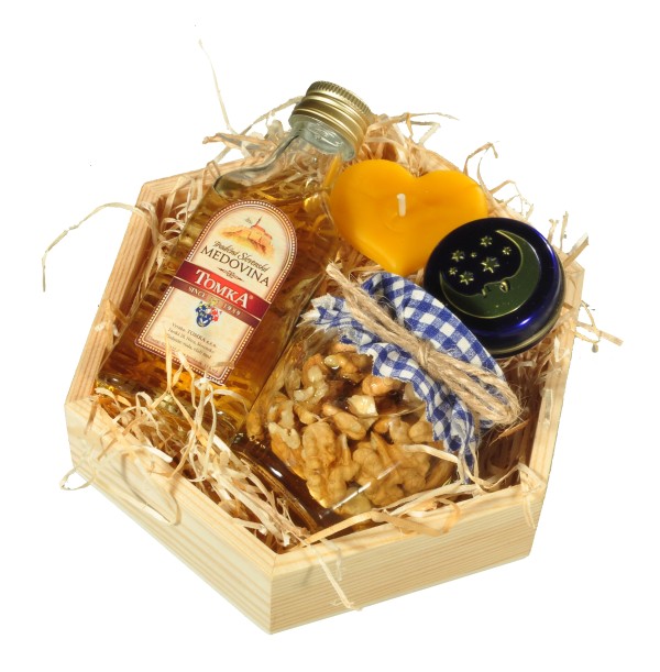 Honey box “GIFTS FROM THE HIVE” hexagon