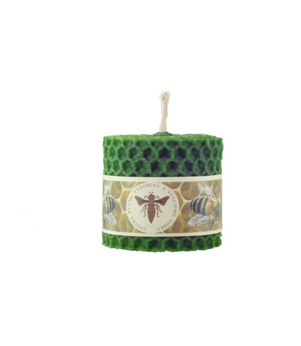 Green cylindrical candle 40 mm