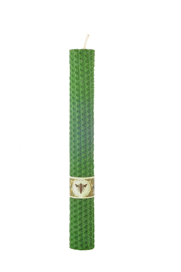 Green cylindrical candle 200 mm