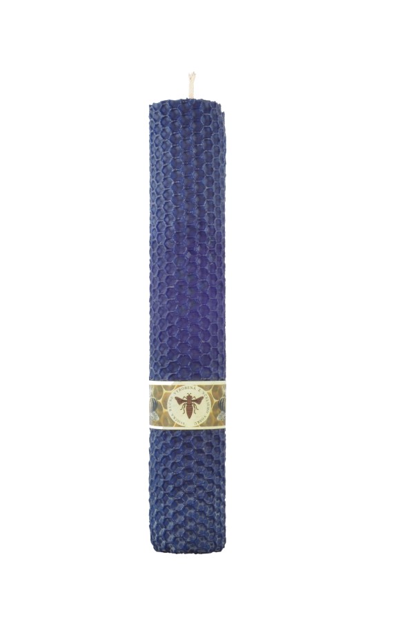 Blue cylindrical candle 200 mm