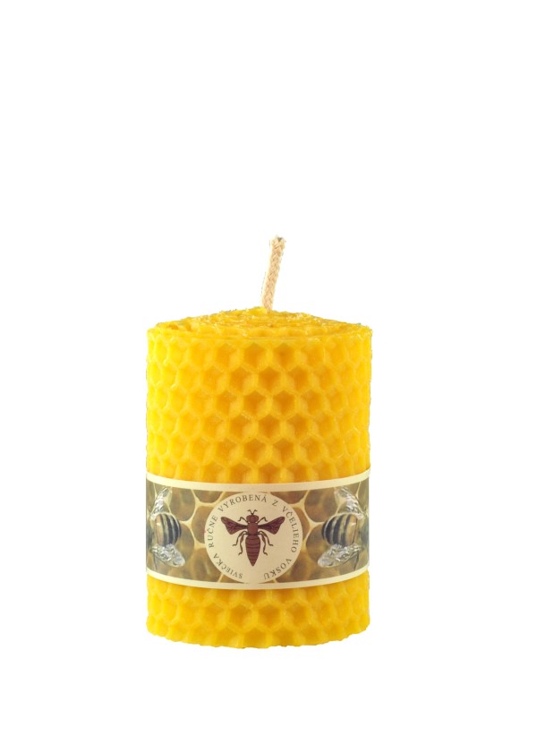 Yellow cylindrical candle 60 mm