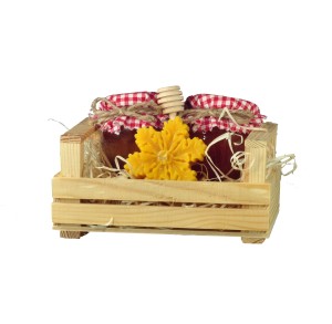Gift set of honey and jam in a wooden holder - Reklamnepredmety