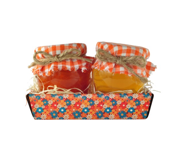 Gift tray with honey and jam