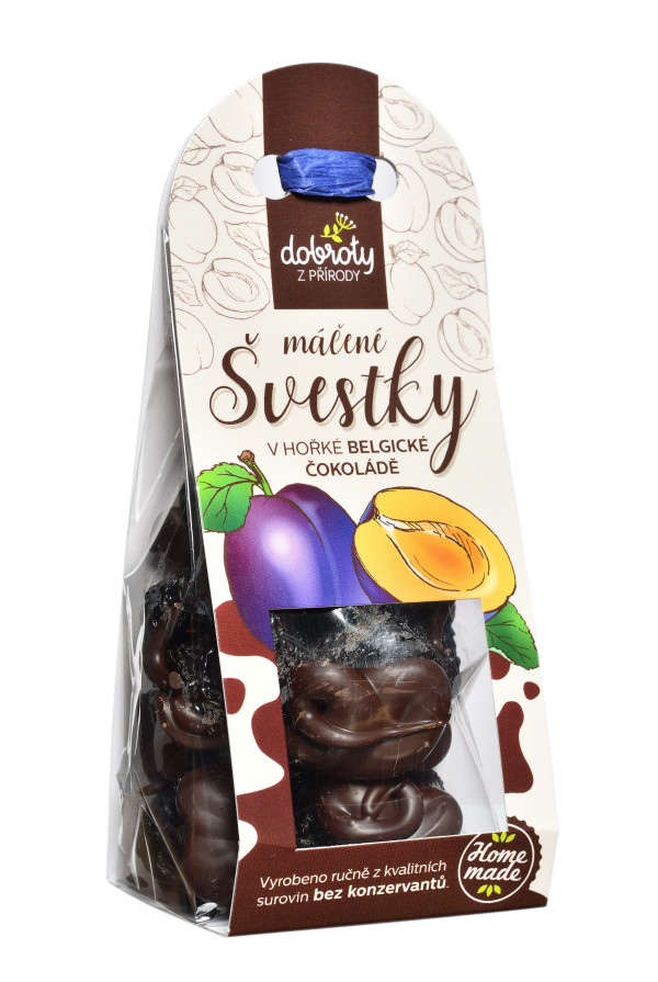 Plums dipped in dark chocolate