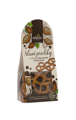 Salted pretzels in hot chocolate