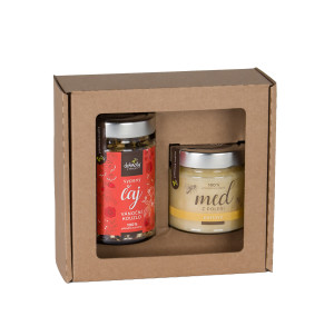 Gift set of Christmas magic tea and flower honey - Reklamnepredmety