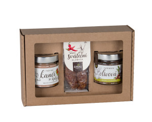 Gift set of wild boar pate with rose hips, pork sausage and olive tapenade - Reklamnepredmety