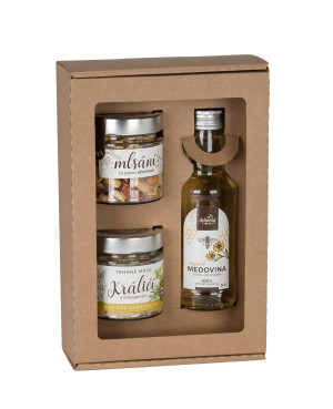 Gift set of mead, shredded rabbit meat with tarragon and nut crunch - Reklamnepredmety