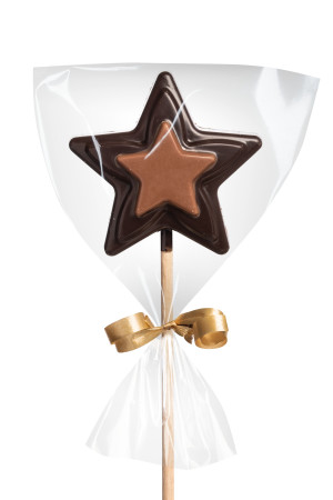 Hviezdička chocolate lollipop, bitter/milky - Reklamnepredmety