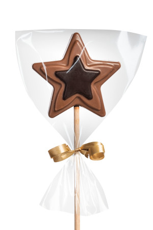 Hviezdička chocolate lollipop, milky/bitter - Reklamnepredmety