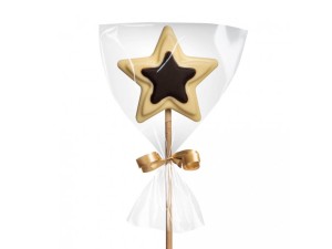 Chocolate lollipop Star, white/bitter - Reklamnepredmety
