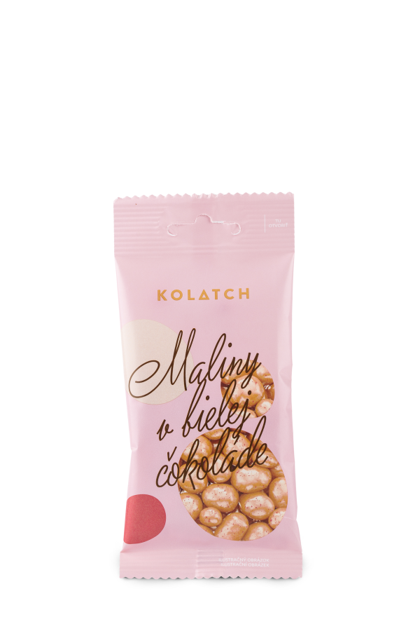 DRAŽÉ – BIO Raspberries in white chocolate 35 g