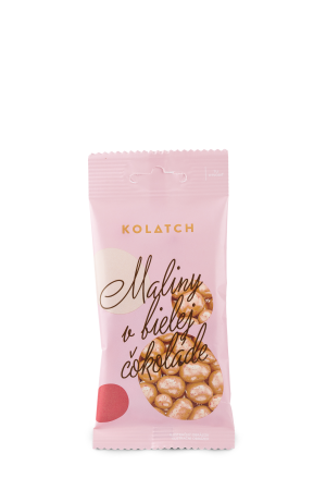 BIO Raspberries in white chocolate DRAZÉ - Reklamnepredmety