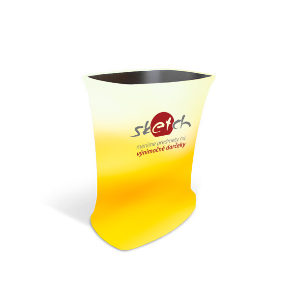 Textile advertising counter with print