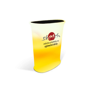 Textile promo counter - oval with print - Reklamnepredmety