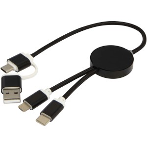 Alasia 5-in-1 recycled aluminium and plastic 30 cm data sync and 27W fast charge cable - Reklamnepredmety