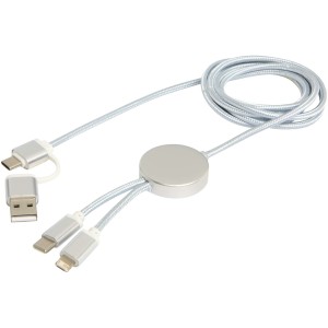 Alasia 5-in-1 data sync and 27W fast charge cable, recycled aluminium and plastic, 150 cm - Reklamnepredmety
