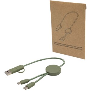 Citala 5-in-1 recycled plastic 30 cm data sync and 27W fast charge cable - Reklamnepredmety