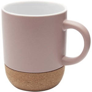 Billie 300 ml ceramic mug with cork details and matt finish - Reklamnepredmety