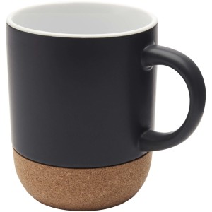 Billie 300 ml ceramic mug with cork details and matt finish - Reklamnepredmety