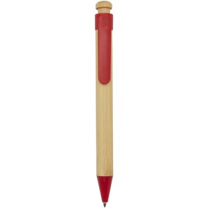 Rattan bamboo and recycled plastic ballpoint pen (black ink) - Reklamnepredmety
