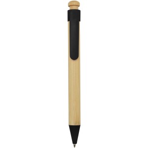 Rattan bamboo and recycled plastic ballpoint pen (black ink) - Reklamnepredmety