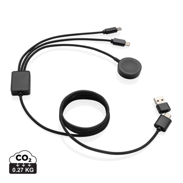 Terra charging cable with 6-in-1 watch charger made of RCS rPET