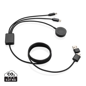 Terra charging cable with 6-in-1 watch charger made of RCS rPET - Reklamnepredmety