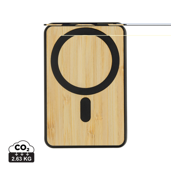 Zen 5000mAh 5W magnetic power bank made from RCS plastic and bamboo