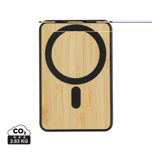 Zen 5000mAh 5W magnetic power bank made from RCS plastic and bamboo - Reklamnepredmety