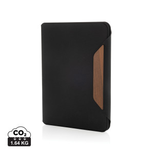 Teri AWARE™ RPET and walnut A5 portfolio - Reklamnepredmety