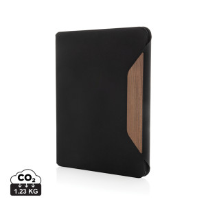 Teri AWARE™ RPET and walnut A4 portfolio - Reklamnepredmety