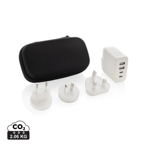 TravelCharge Pro RCS rplastic travel charger with USB C - Reklamnepredmety
