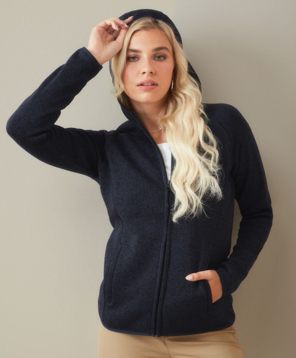 Ladies' Hooded Knitted Fleece Jacket "Lux Knit Fleece Jacket Women"