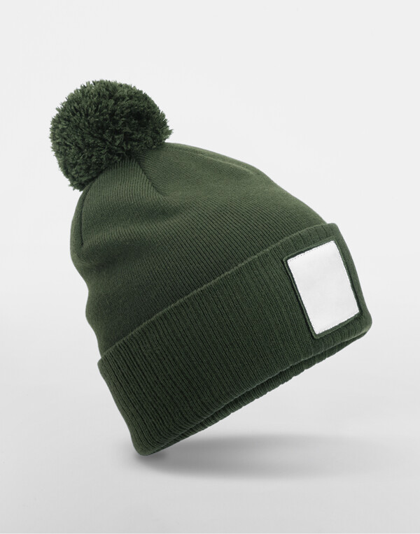 Appliqué Patch Pom Beanie
