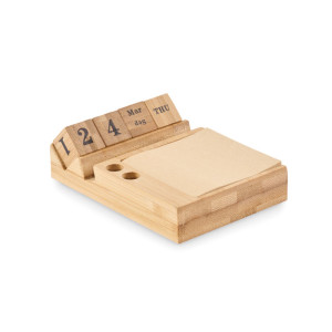 Bamboo desk calendar with phone holder BOOTOP - Reklamnepredmety
