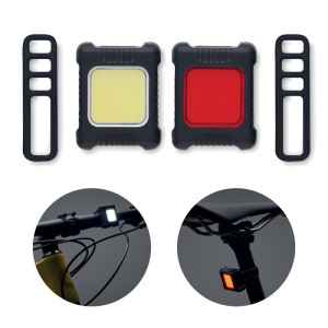 Set of 2 rechargeable COB bicycle lights BLIGHT - Reklamnepredmety