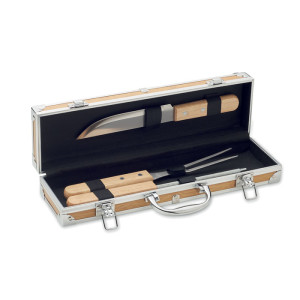 Set of 3 stainless steel barbecue tools TOOLDERA - Reklamnepredmety