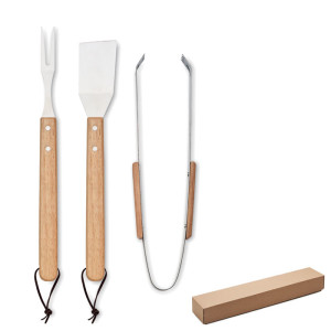 Set of 3 stainless steel barbecue tools SMOKEY - Reklamnepredmety