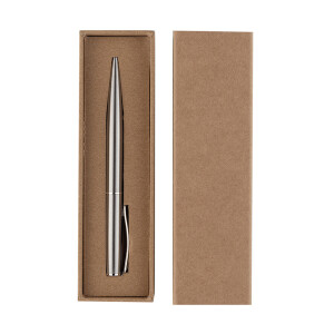 SILVERY metal pen in a box - Reklamnepredmety