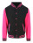 JH043 Varsity Jacket - JH043_Jet-Black_Hot-Pink - variant Ls 1000255724