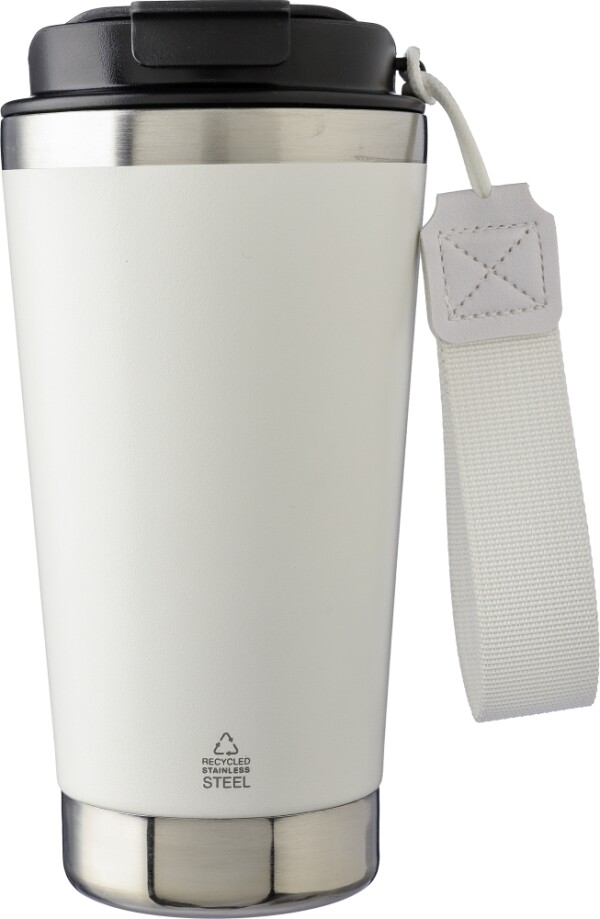 Recycled stainless steel double-walled drinking mug 500 ml Kayla