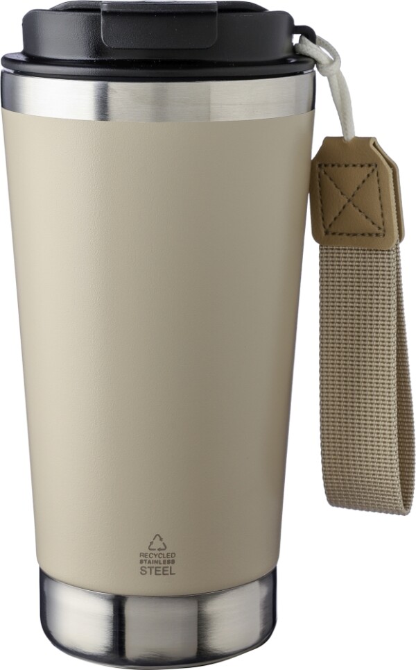 Recycled stainless steel double-walled drinking mug 500 ml Kayla