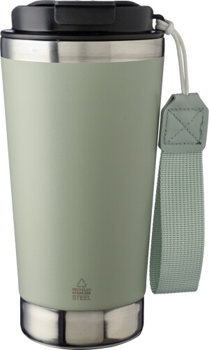 Recycled stainless steel double-walled drinking mug 500 ml Kayla - Reklamnepredmety