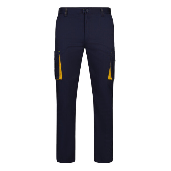 VL FIDES. Two-tone, multi-pocket stretch trousers (240g/m²)