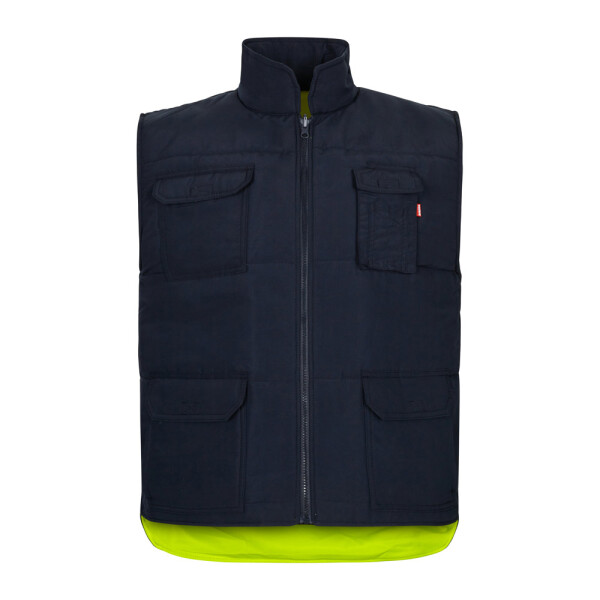 VL DIANA. Padded vest (220g/m²), reversible and multi-pocket, in polyester (100%), with zip fastening and reversible puller